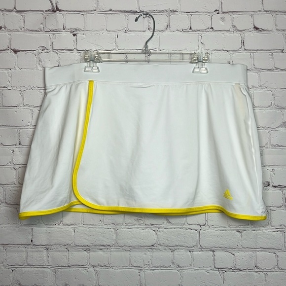 Adidas Climalite White and Yellow Tennis Skort - Picture 1 of 10